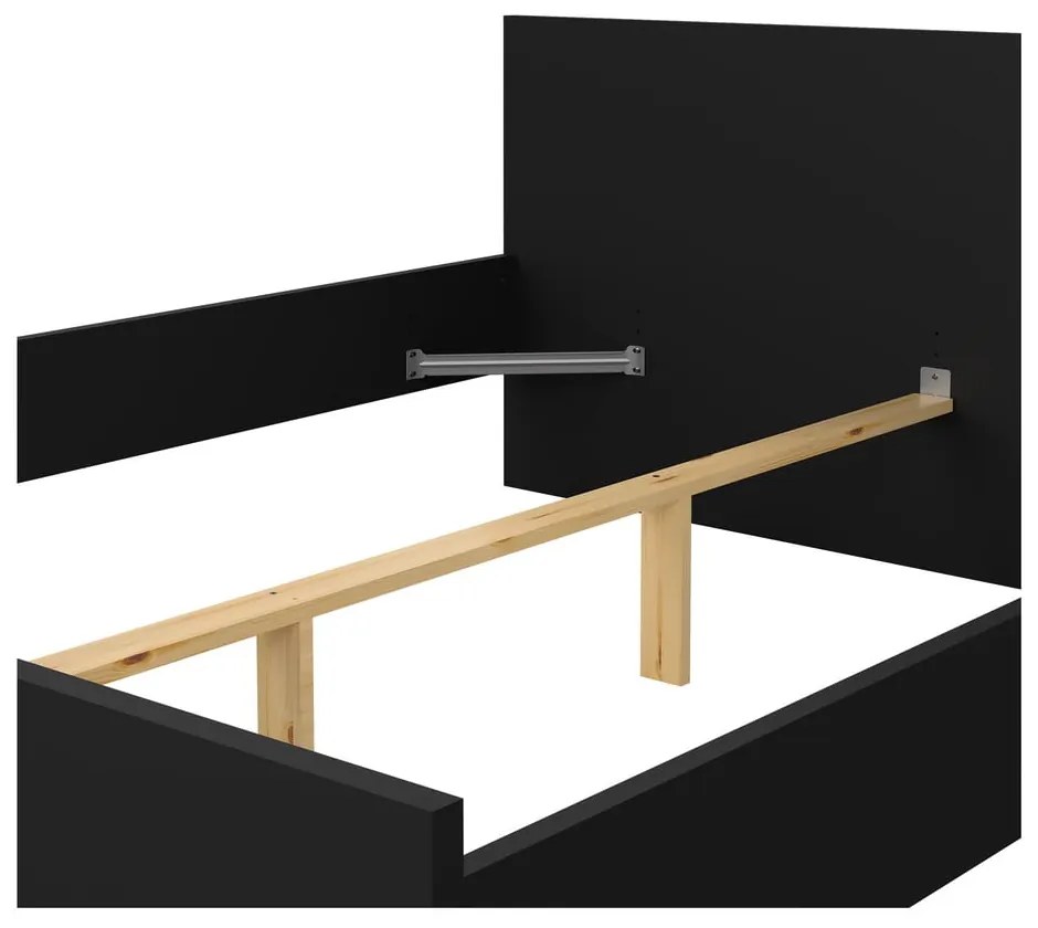 Pat matrimonial negru 160x200 cm Naia – Tvilum