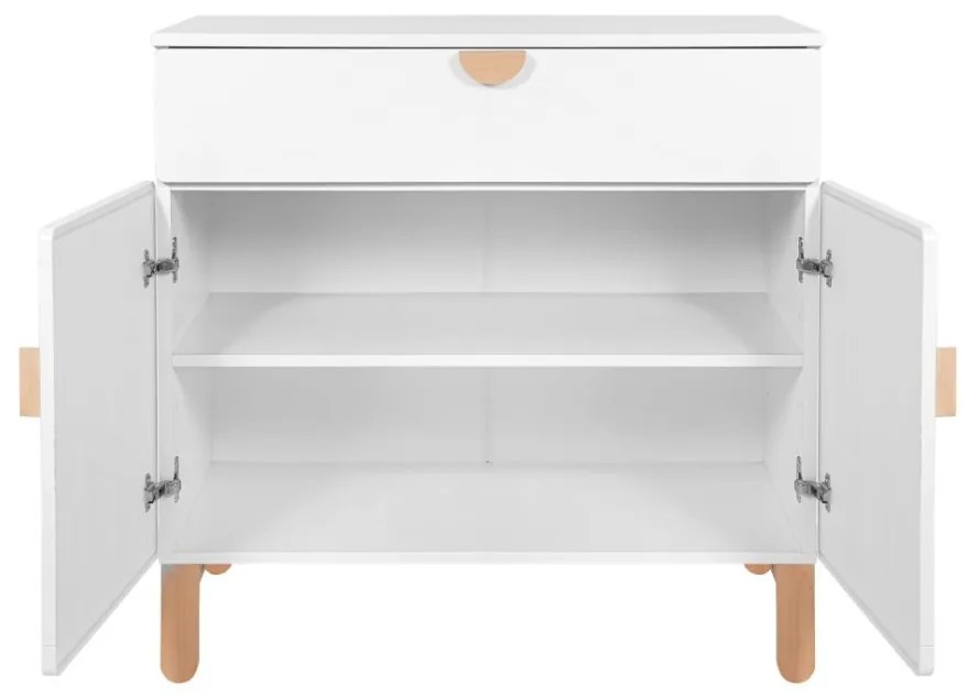 Comoda Ratata alb/fag/natur L90 cm