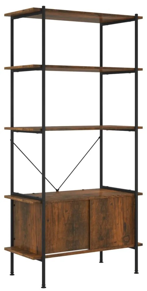 336356 vidaXL Unitate rafturi cu 5 niveluri și dulap, 80x40x163 cm oțel&lemn