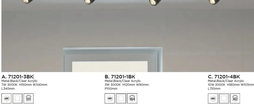 Lustra moderna cu 4 spoturi LED orientabile HANDLEBAR 71201-4BK SRT