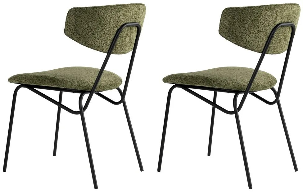 Set de scaune de sufragerie Nancy Green and Black,2 buc.