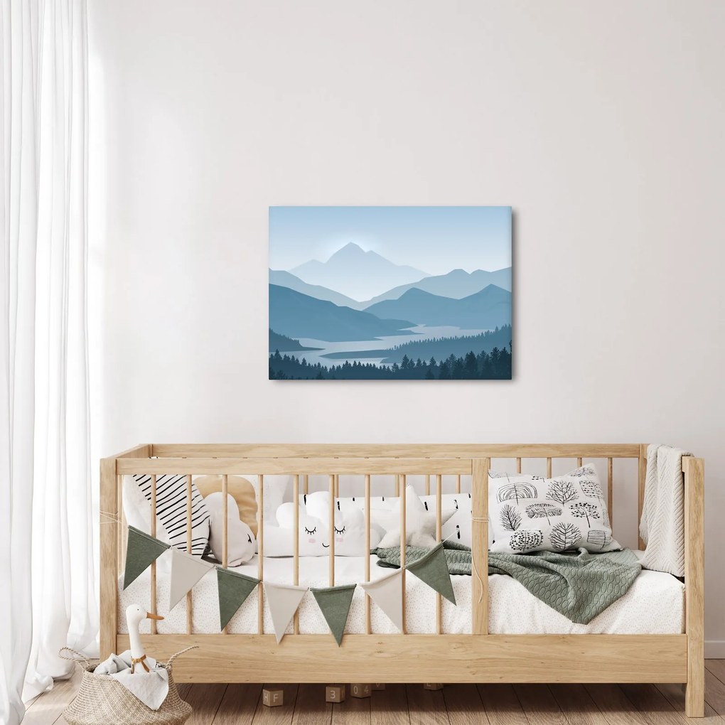 Tablou - Munții cu privirea graficeanului (70x50 cm)