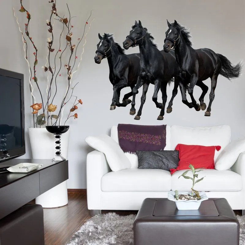 INSPIO Autocolant pentru perete cu trei cai negri
