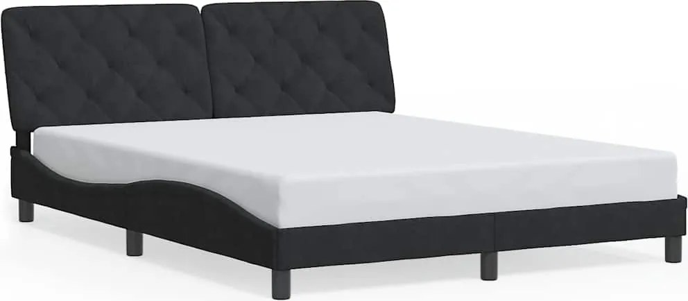 vidaXL Cadru de pat fără saltea, negru, 160x200 cm, catifea