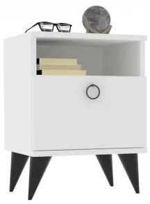 Noptieră BARLO 50x40 cm albă