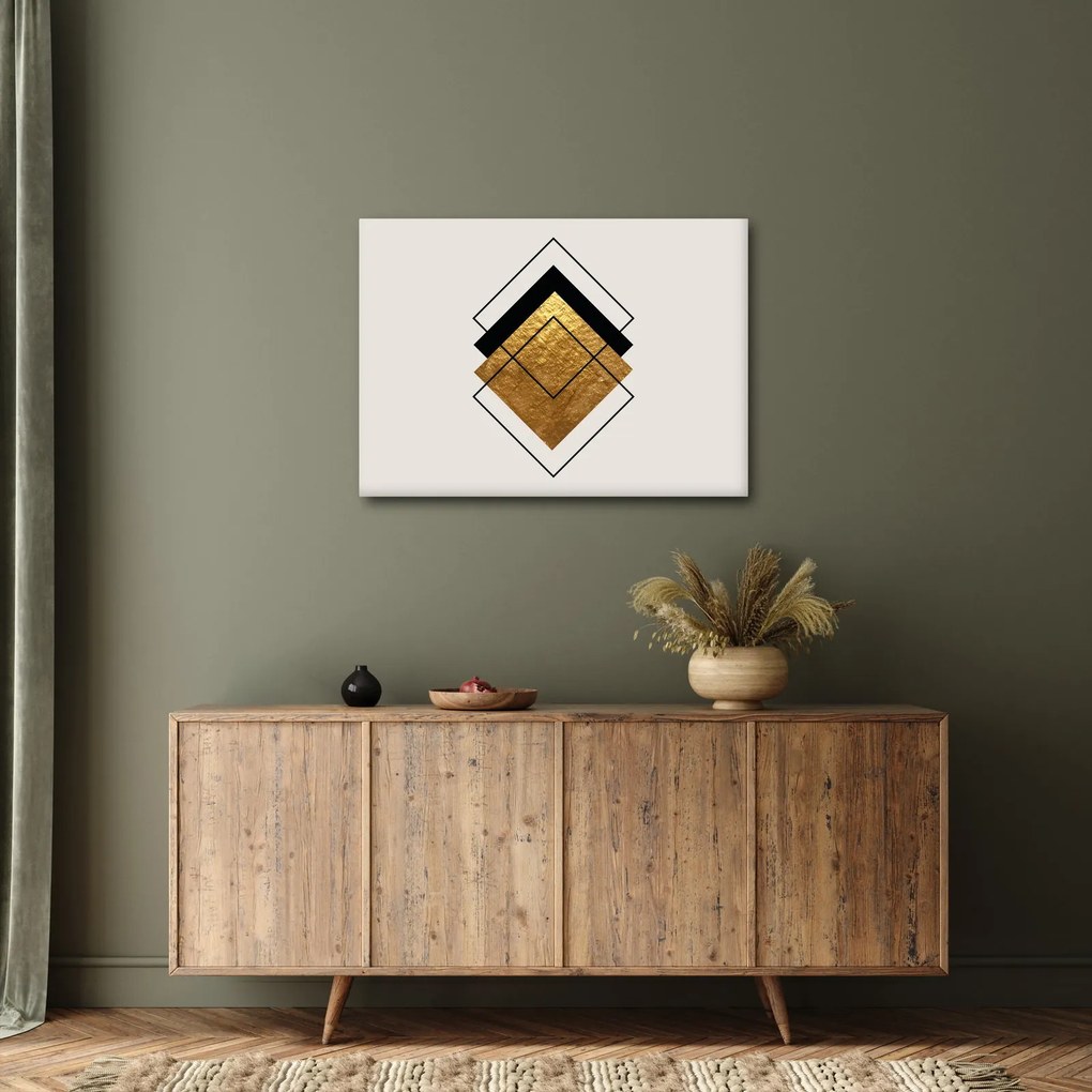 Tablou - Abstracție de aur și alb N⁰1 (70x50 cm)