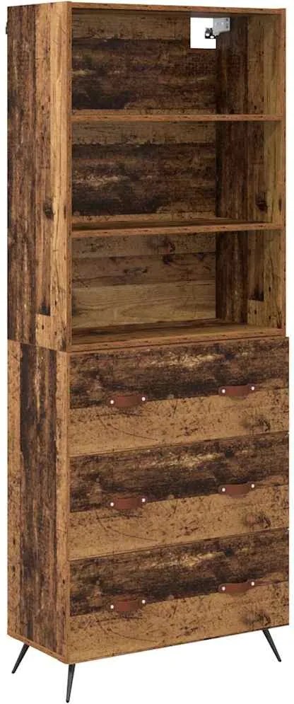 vidaXL Bufet cu sertar Lemn Vechi 69,5 x 34 x 180 cm Lemn compozit