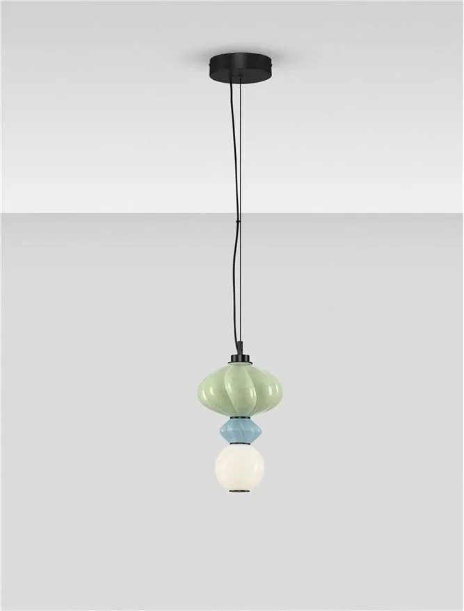 Pendul LED decorativ ceramic Verde, Albastru, Alb, ONETA