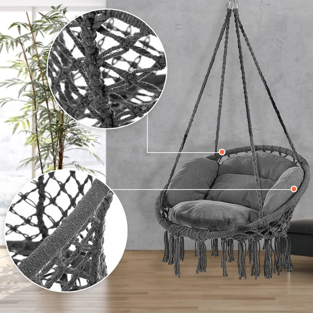 Deuba Scaun suspendat 80x60x140cm - antracit