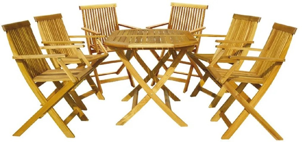 Basic Set 6 Masa cu 6 scaune lemn masiv