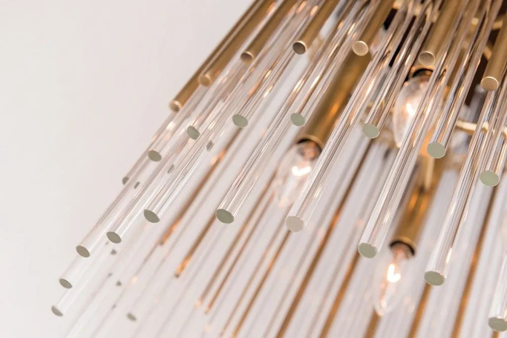 Lustra suspendata LUX, design elegant, WALLIS alama antichizata, cu 8 surse de lumina
