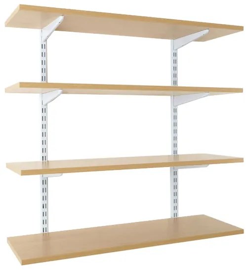 Raft modular Sigma 4P, 120x30x150 cm, Metal/PAL Alb/Stejar