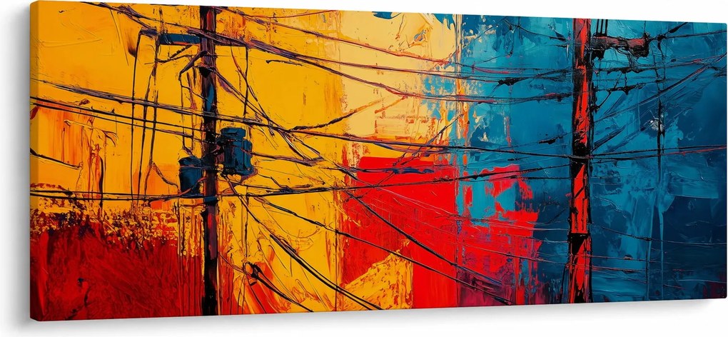 Tablou - Linii electrice abstracte (120x50 cm)