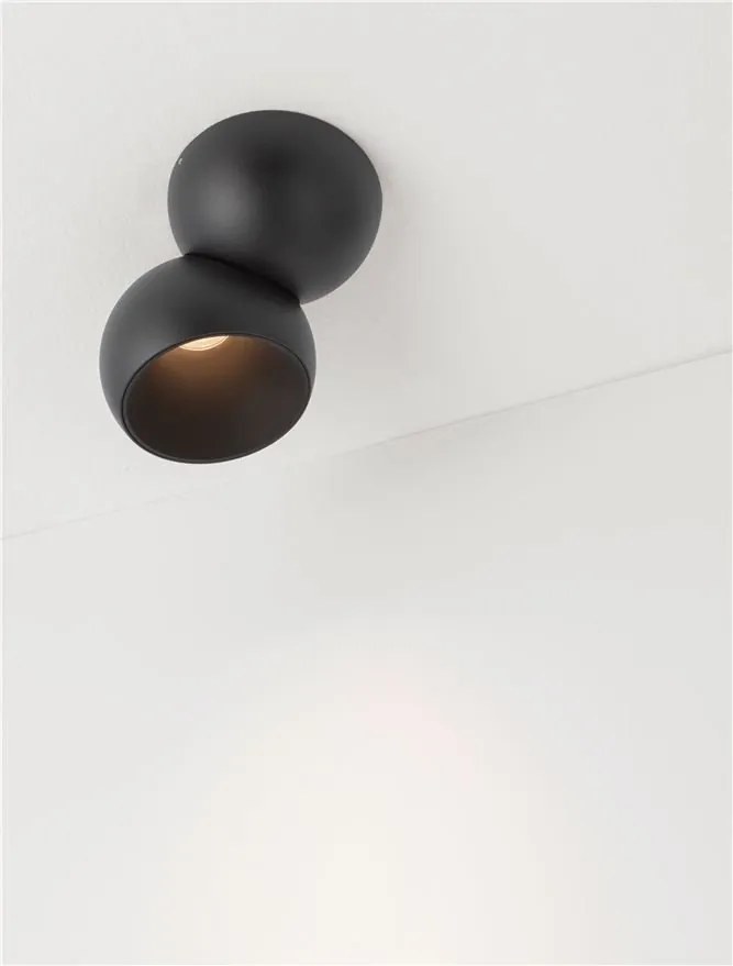 Spot LED aplicat aluminiu LUSA negru