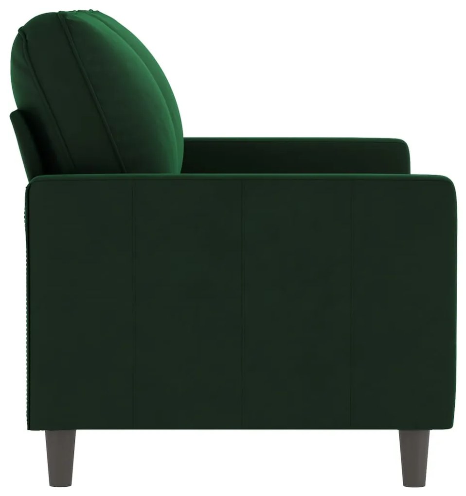 Canapea cu 2 locuri, verde inchis, 120 cm, catifea