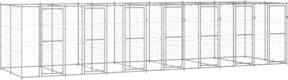 vidaXL Padoc pentru câini de exterior, 16,94 m², oțel galvanizat