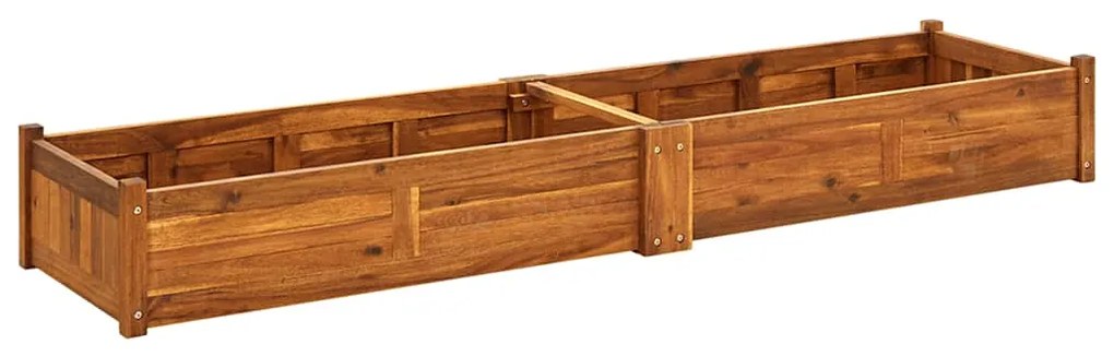 Strat inaltat de gradina, 200x50x25 cm, lemn de acacia 1, Maro, 200 x 50 x 25 cm
