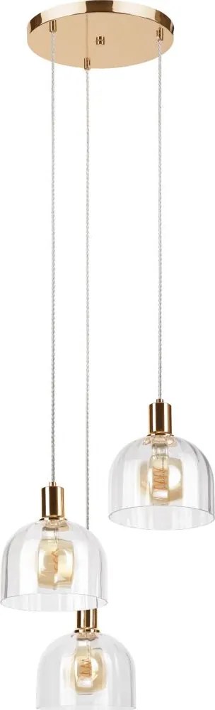 Candelabru suspendat pe cablu VIVE 3xE27/15W/230V auriu