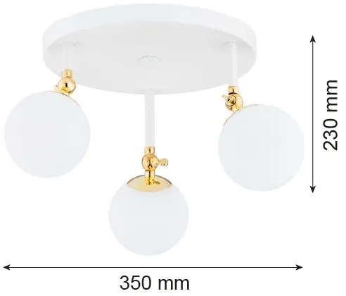 Lustră aplicată pentru baie LATINA 3xE14/7W/230V IP44 albă/aurie Argon 1434