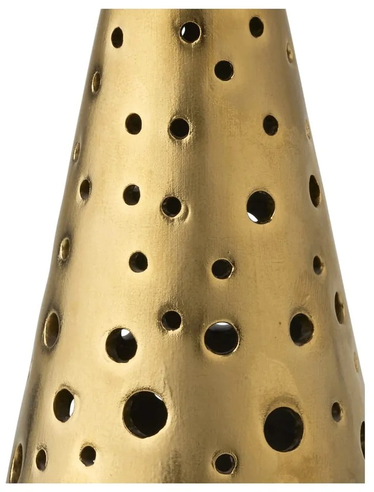 Sfeșnic din porțelan auriu Kähler Design Nobili, înălțime 19 cm