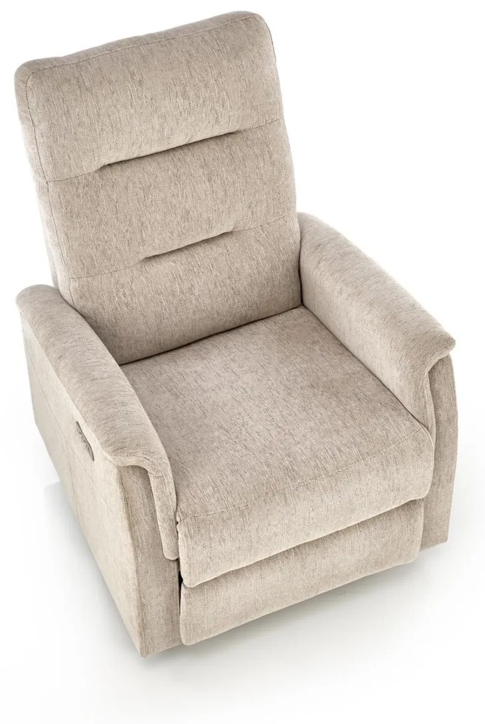 Fotoliu recliner Jamal stofa bej H105 cm