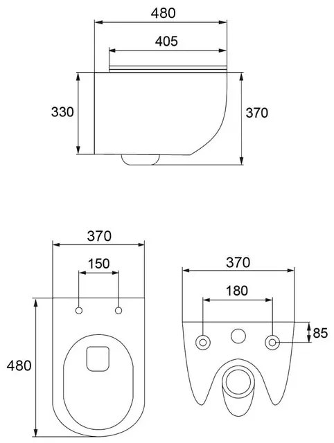 Vas Toaleta Calani Loyd Slim negru