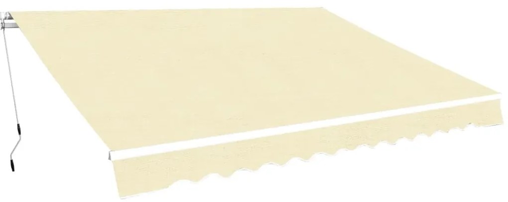 vidaXL Copertină pliabilă cu acționare manuală, 400 cm, crem