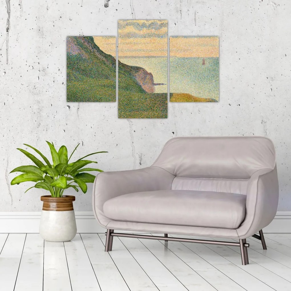 Tablou - Georges Seurat, Seascape at Port-en-Bessin, Normandy, reproducere (90x60 cm)