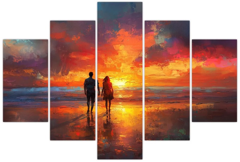 Tablou - Plimbare pe plajă (150x105 cm)