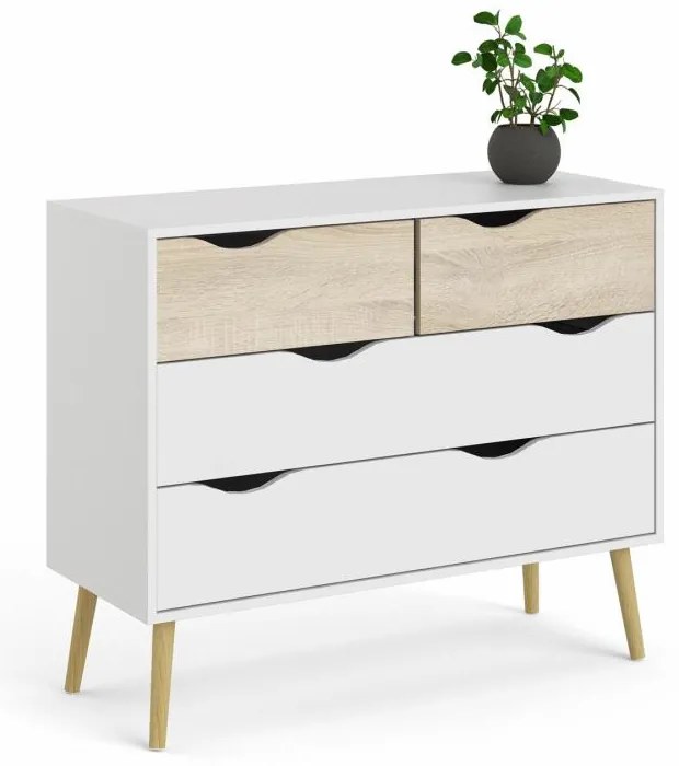 Comoda alba OSLO 75395 cu 4 sertare