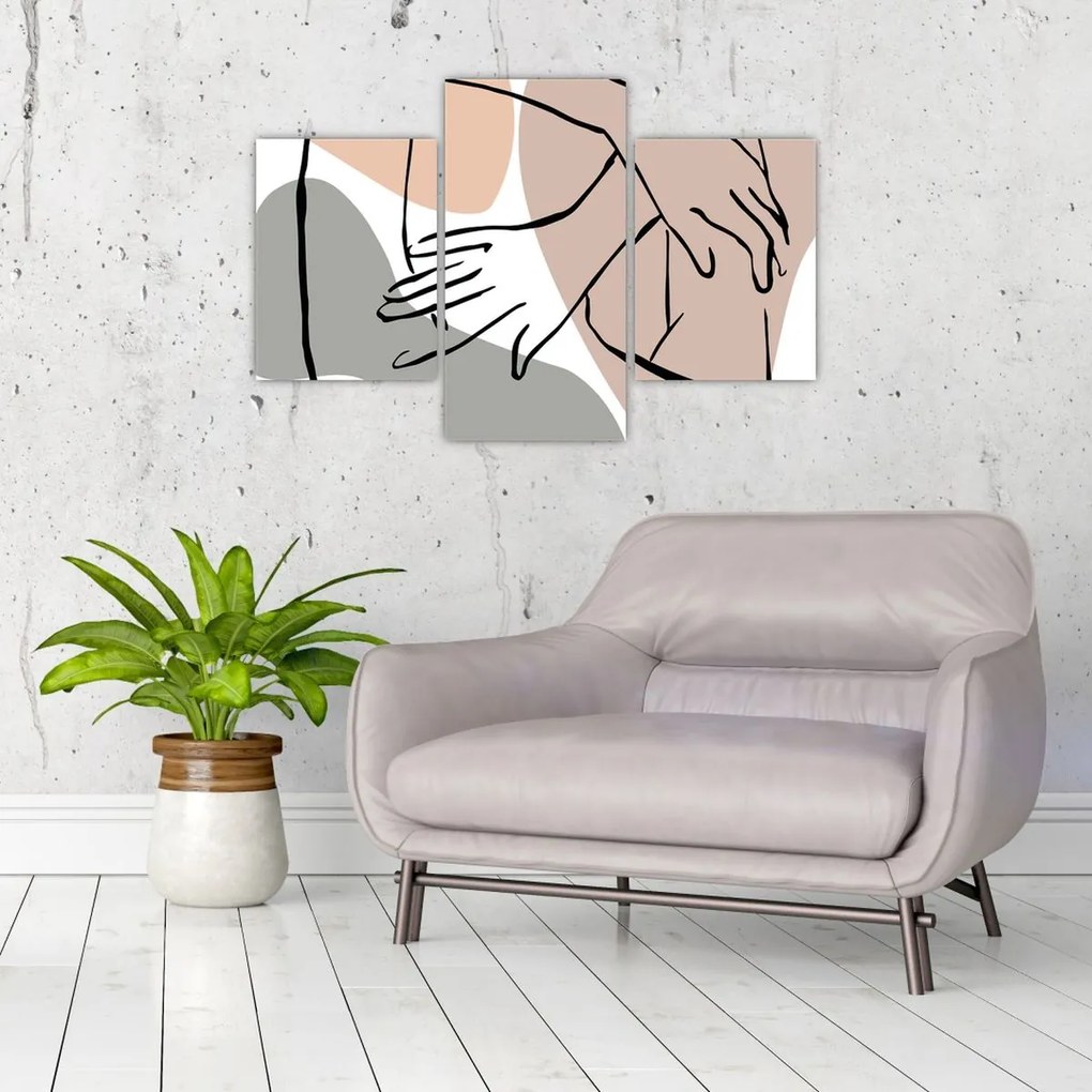Tablou - Femeie corp linie de artă N⁰2 (90x60 cm)