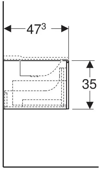 Dulap baza pentru lavoar suspendat Geberit Xeno2 gri 2 sertare 140 cm