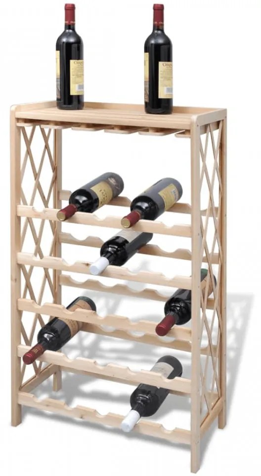 Suport pentru 25 de sticle de vin, lemn masiv de brad