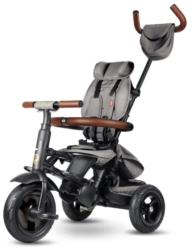 QPlay - Tricicletă pentru copii RITO DELUXE 6în1, gri