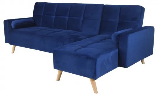 Canapea Maloni extensibila pe dreapta, 3 locuri, albastru