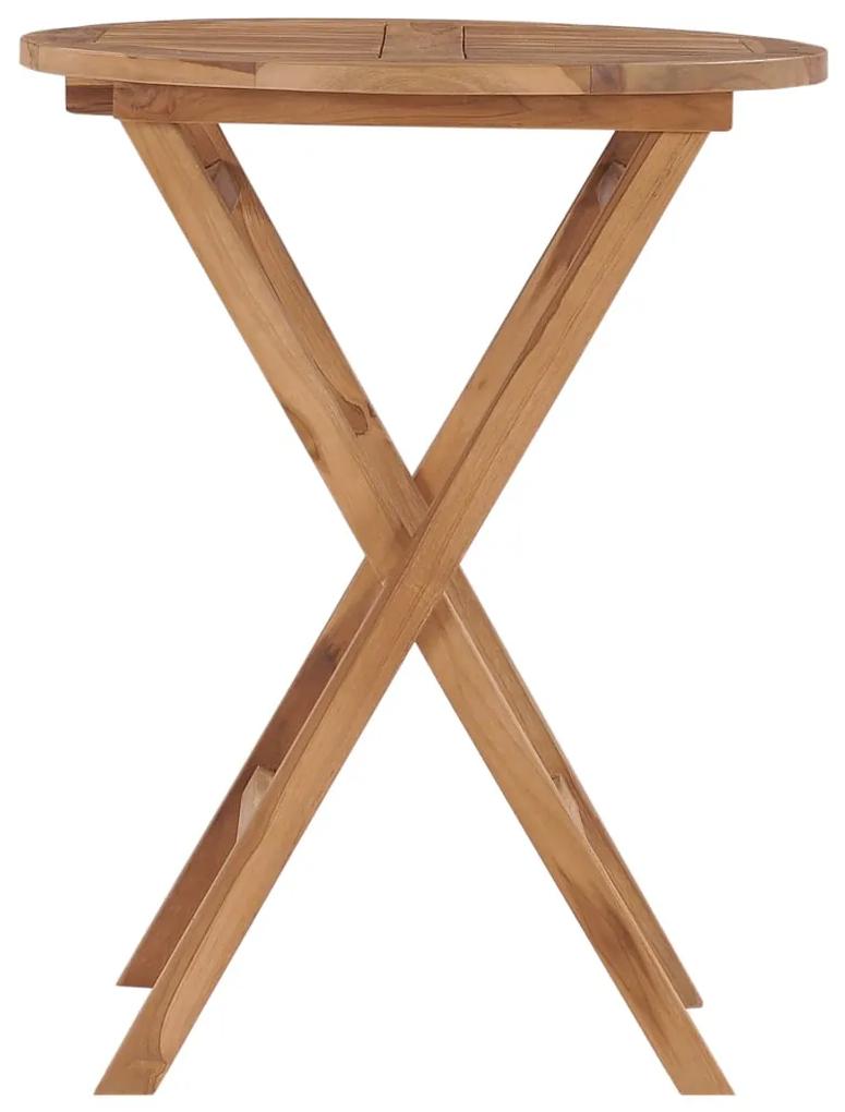 Masa de gradina pliabila, 60 cm, lemn masiv de tec 1, Rotund
