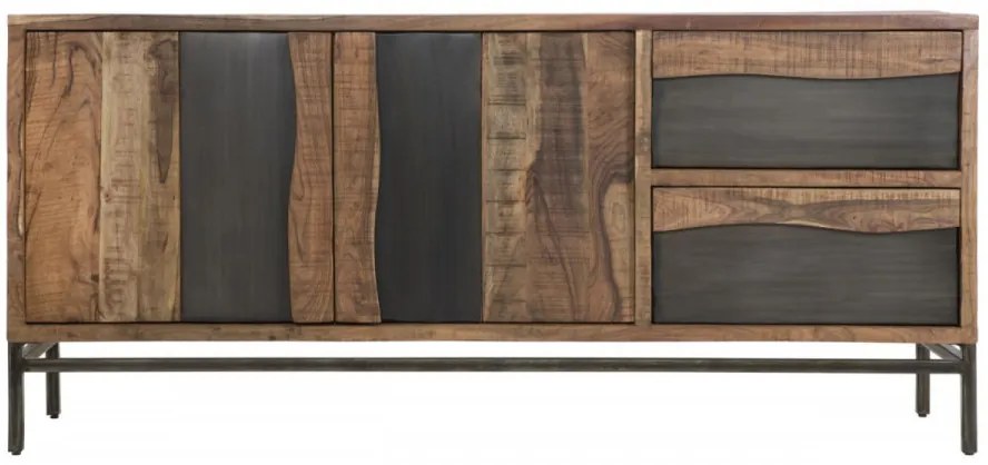 Bufet maro din lemn de Acacia, 175x40x80 cm, Yellowstone Mauro Ferretti