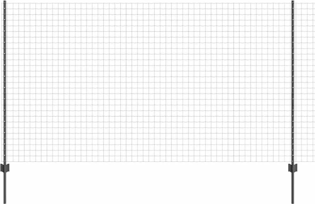vidaXL Gard cu Stâlp Gri 1,4 x 10 m Oțel și PVC