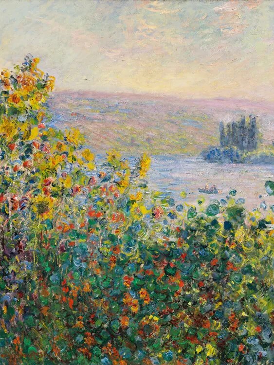 Reproducere Flower Beds in Vétheuil (1881), Claude Monet