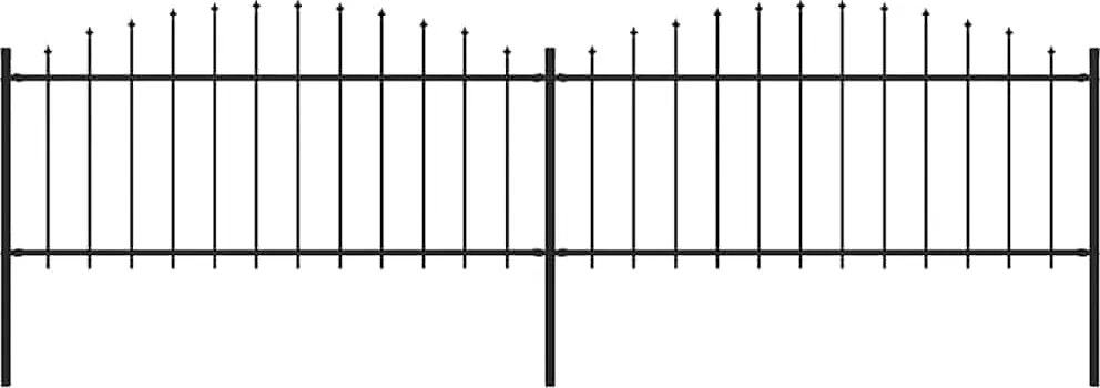 vidaXL Gard de grădină cu vârf suliță, negru, 3,4 m, oțel