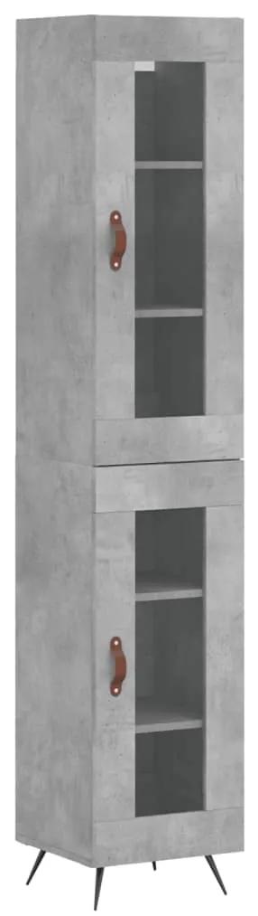 3199405 vidaXL Dulap înalt, gri beton, 34,5x34x180 cm, lemn prelucrat