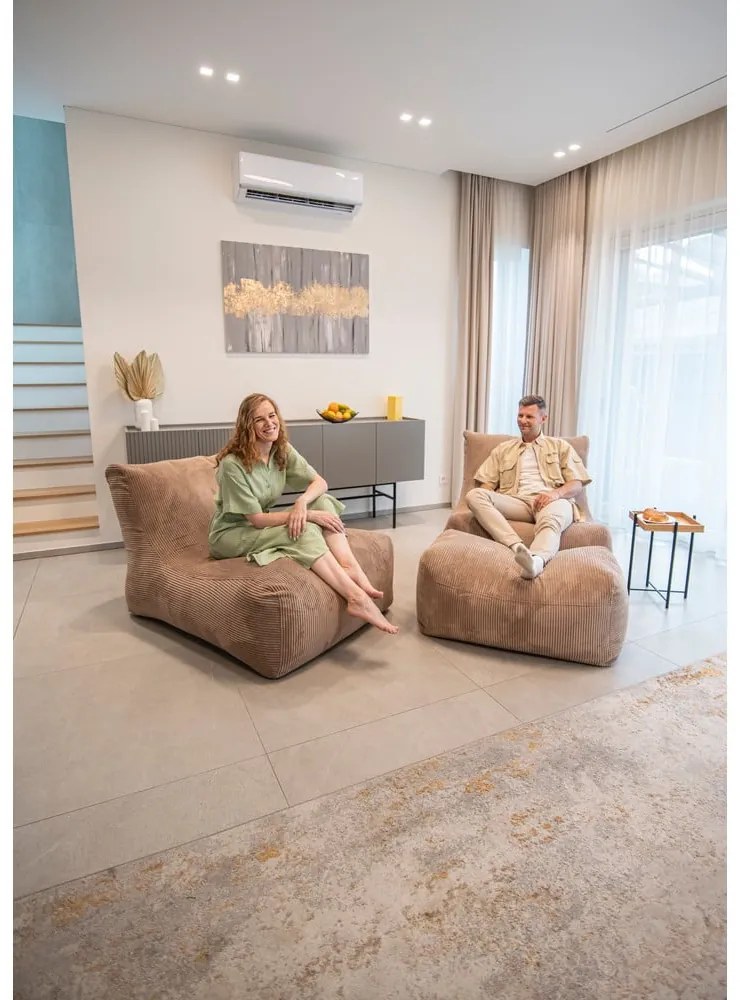 Fotoliu bean bag cărămiziu cu tapițerie din catifea reiată Lounge 100 – SLOWDOWN