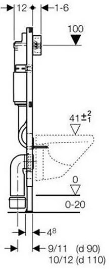Set rezervor incastrat si cadru, Geberit Duofix, cu clapeta Delta 50 negru lucios si set de fixare, 458.128.DW.1