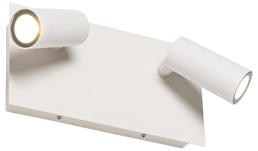 Lampă de perete modernă pentru exterior albă cu LED 2 lumini IP54 - Simon