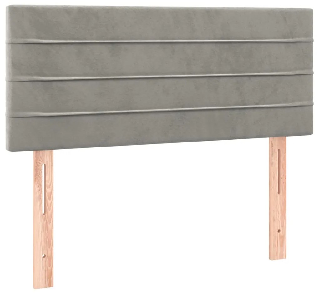 346124 vidaXL Tăblie de pat, gri deschis, 90x5x78/88 cm, catifea