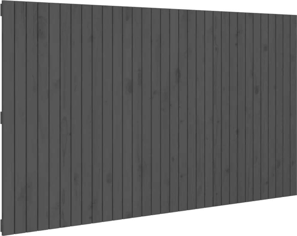 vidaXL Tăblie de pat pentru perete, gri, 204x3x110 cm, lemn masiv pin