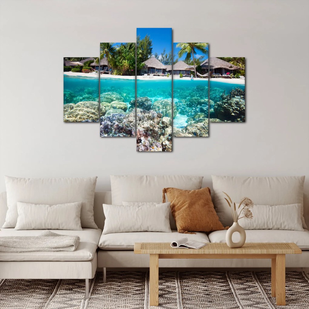 Tablou cu plaja pe insulă tropicală (150x105 cm)