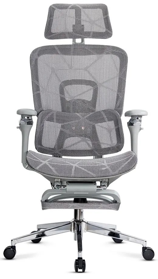 Scaun ergonomic SYYT 9520 gri, brațe 4D și șezut reglabil