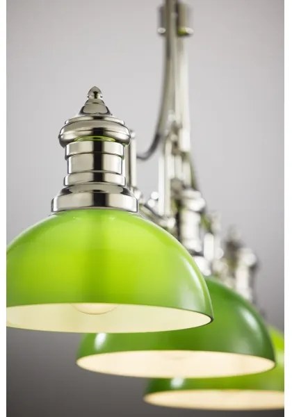 Jupiter 2072 - Lustră pe tijă PLATINO 3xE27/15W/230V verde/crom lucios