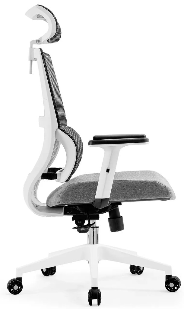 Scaun ergonomic Mars, Spătar Mesh, Suport lombar flexibil, Gri